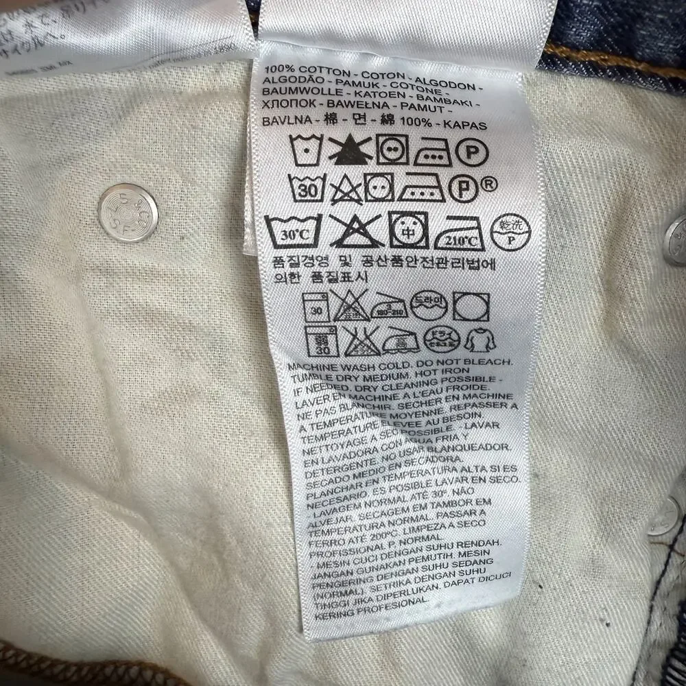 Levi's 505 Jeans Mens 38x32 Blue Denim Cotton Regular Fit Straight Leg Zip‎ Fly